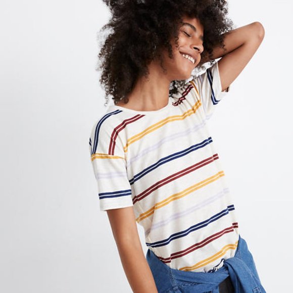 Madewell Tops - MADEWELL Whisper Crewneck Tee Joaquin Stripe